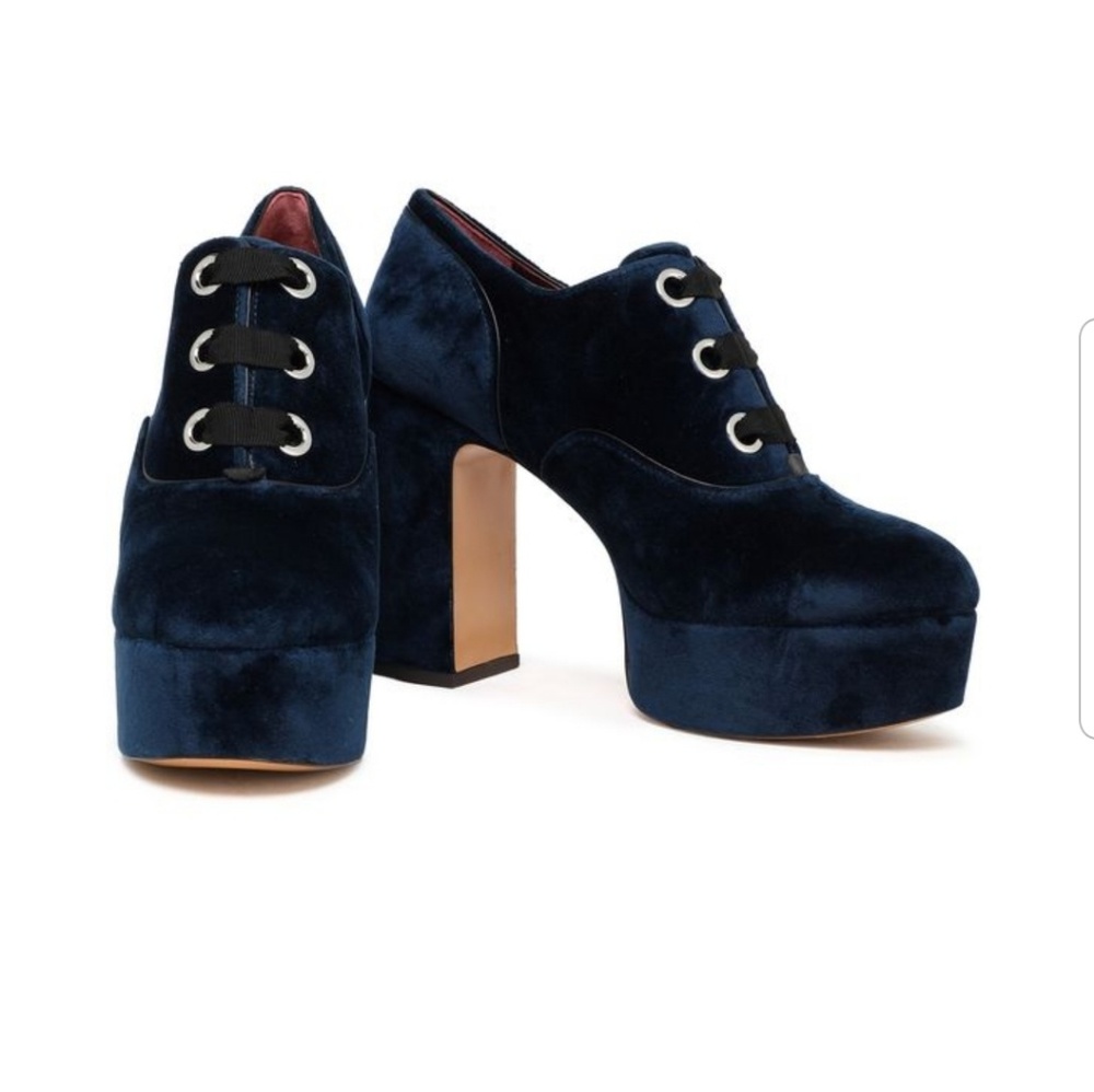 Marc Jacobs leather-trimmed velvet platform pumps
